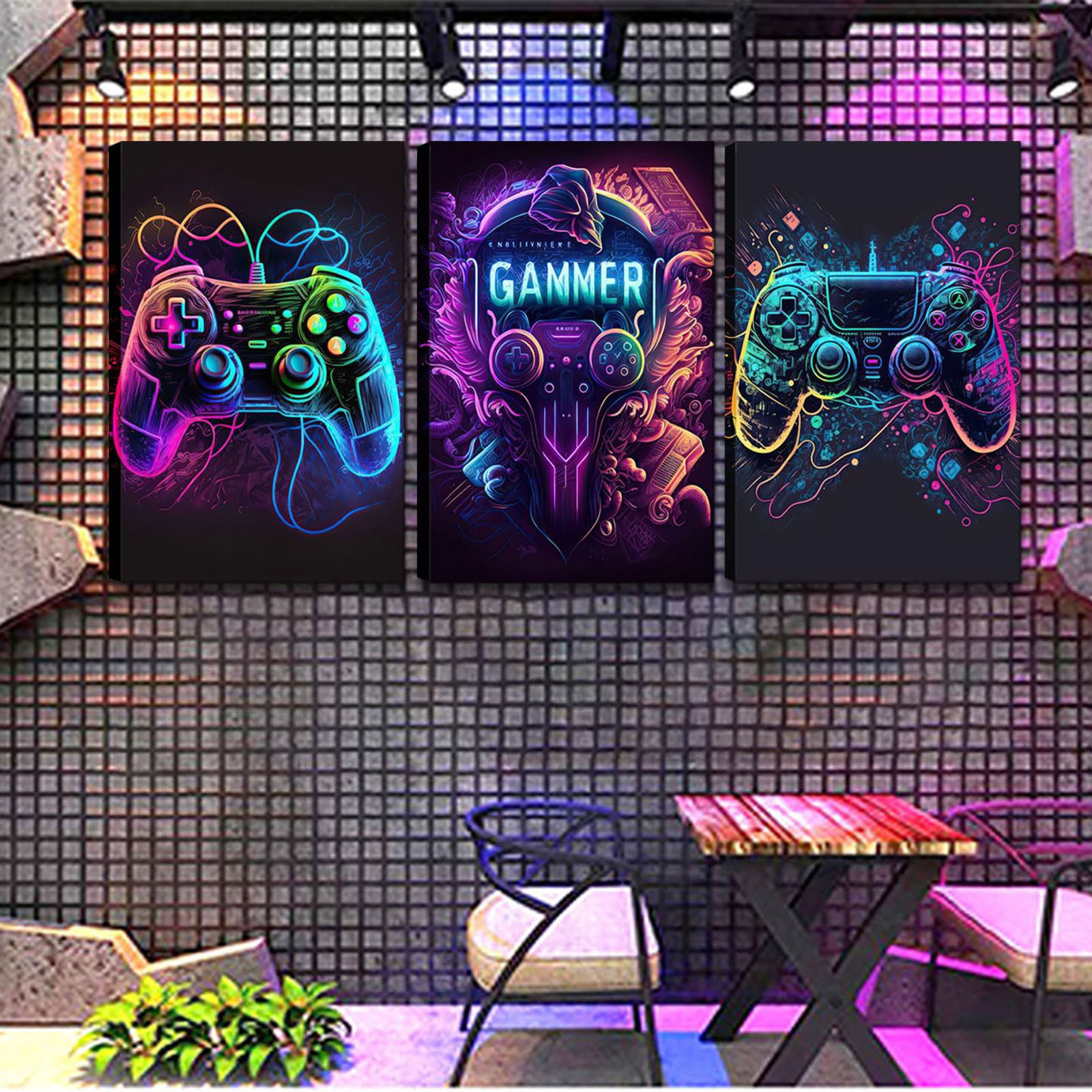 Fleur De Lis Living Framed Video Game Decor Set Of 3 Room Posters For ...